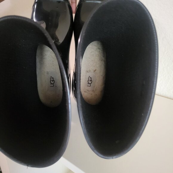UGG Australia Women's Shaye Rain Boots size 9 shiny COTTAGECORE mid calf - Picture 4 of 9
